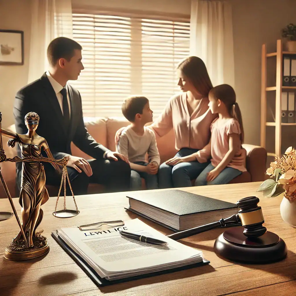 Familie im Gespräch mit Anwalt für Familienrecht bei John & Partner.